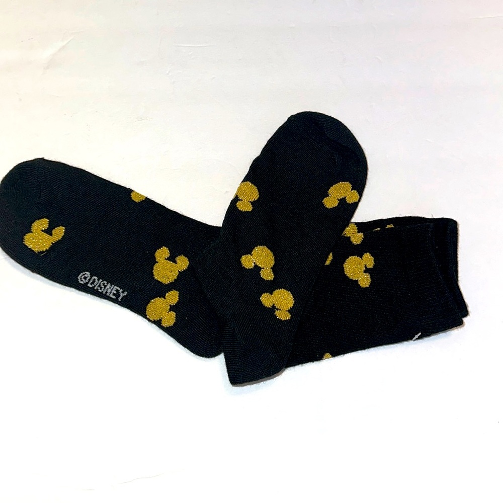 New Disney kids socks Mickey Mouse print black size 5-6